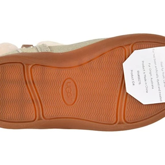 NIB UGG GIRLS TODDLER JORIE GOLD ZIP UP BOOTS - Picture 3 of 5